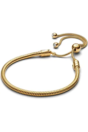 PANDORA Pozlacený náramek s posuvným zapínáním Hádek Shine 563580C01-2