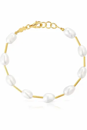 TOUS Elegantní pozlacený náramek s pravými perlami Gloss 1004121300