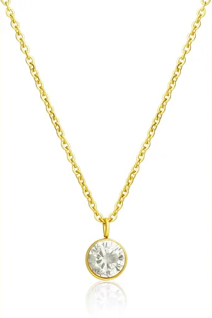 JVD Elegantní pozlacený náhrdelník se zirkonem SSSN0063XG1GO45