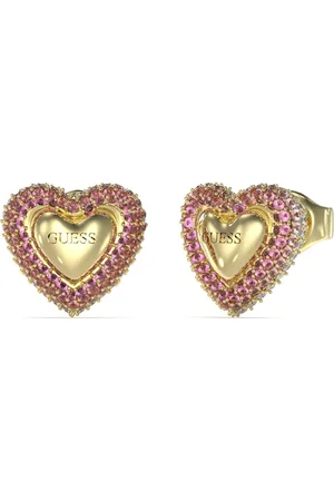 Guess Nádherné pozlacené náušnice Srdíčka Beloved JUBE05008JWYGPKT/U