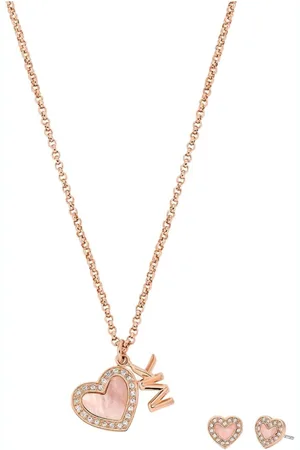 Michael Kors Luxusní souprava šperků MKJ8400SET Love Kors (náhrdelník, náušnice)