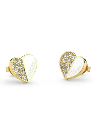 Guess Romantické pozlacené náušnice Lovely JUBE03048JWYGWHT/U