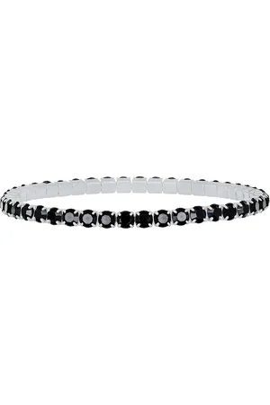 Crystalp Elastický tenisový náramek s černými krystaly Aura 22270.JET.E