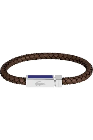 Lacoste Hnědý kožený náramek pro muže Rockel 2040450