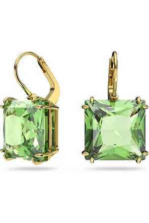 Swarovski Výrazné visací náušnice s zelenými krystaly Millenia 5636564
