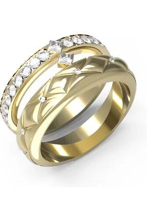 Guess Pozlacený prsten s krystaly Stylish JUBR04586JWYG 50 mm