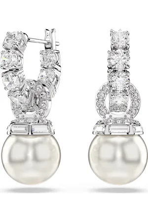 Swarovski Blyštivé náušnice 2v1 se zirkony a křišťálovou perlou Matrix 5691716