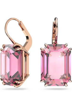 Swarovski Výrazné visací náušnice s růžovými krystaly Millenia 5619502