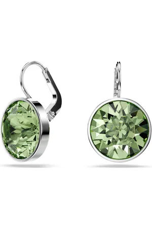 Swarovski Výrazné náušnice se zeleným krystalem Bella 5724291