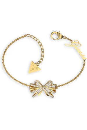 Guess Něžný pozlacený náramek se zirkony A-Bow You JUBB01327JWYG 14,5 - 18,5 cm - S