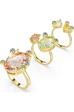 Swarovski Překrásná sada pozlacených prstenů Gema 5705813 (3x prsten) 52 mm