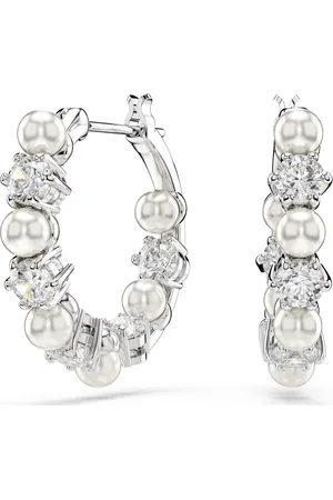 Swarovski Kruhové náušnice s křišťálovými perlami a zirkony Matrix 5709256