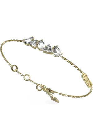 Guess Elegantní pozlacený náramek se zirkony Wonderlights JUBB04405JWYG 18,4 cm