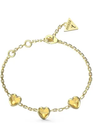 Guess Romantický pozlacený náramek se srdíčky Mon Amour JUBB04611JWYG 21 cm