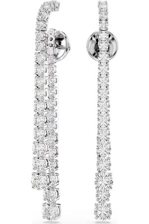 Swarovski Oslnivé dlouhé náušnice 2v1 se zirkony Matrix 5709257