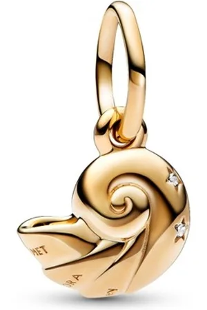 PANDORA Slušivý pozlacený přívěsek Mušle Shine Disney 762685C01