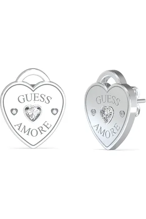 Guess Srdíčkové náušnice z oceli Amore JUBE05058JWRHT/U
