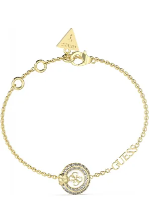 Guess Fashion pozlacený náramek se zirkony Knot You JUBB04053JWYGWH 19 cm