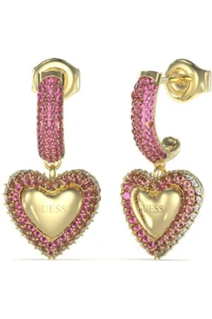 Guess Pozlacené ocelové náušnice Beloved JUBE05010JWYGPKT/U