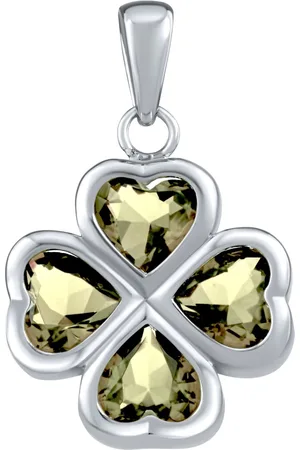 Silvego Stříbrný přívěsek čtyřlístek světle zelenými Brilliance Zirconia JJJP0085PLG