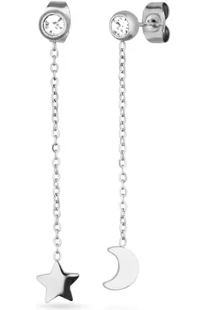 Vuch Dlouhé asymetrické ocelové naušnice Infinity Silver