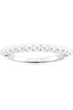 Sif Jakobs Půvabný stříbrný s pravými perlami Ellera SJ-R2869-P 50 mm