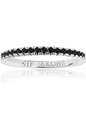 Sif Jakobs Stříbrný prsten s černými kubickými zirkony Ellera SJ-R2869-BK 50 mm