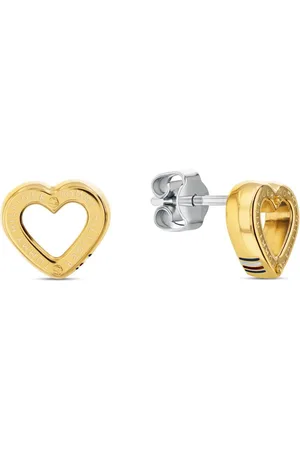 Tommy Hilfiger Pozlacené srdíčkové náušnice Toggle Heart 2780972