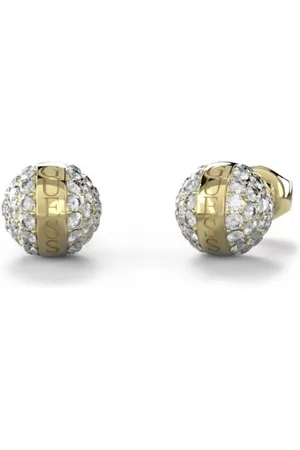 Guess Třpytivé pozlacené náušnice se zirkony Calypso JUBE04459JWYGT/U
