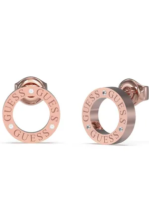 Guess Originální bronzové náušnice Circle Lights JUBE03173JWRGT/U