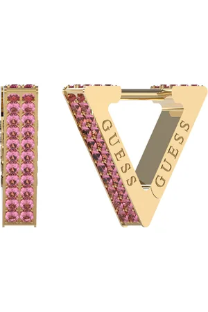 Guess Pozlacené trojúhelníkové náušnice Crazy Earrings JUBE03306JWYGFCT/U