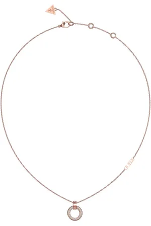 Guess Nádherný bronzový náhrdelník Circle Lights JUBN03159JWRGT/U