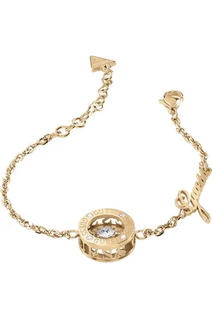Guess Elegantní pozlacený náramek Solitaire JUBB01462JWYG 17 - 21 cm - L