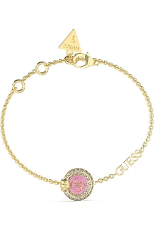 Guess Fashion pozlacený náramek se zirkony Knot You JUBB04053JWYGPK 19 cm