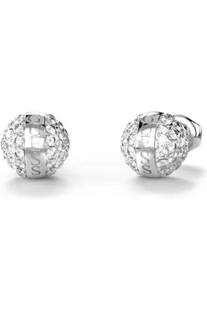 Guess Třpytivé ocelové náušnice se zirkony Calypso JUBE04459JWRHT/U