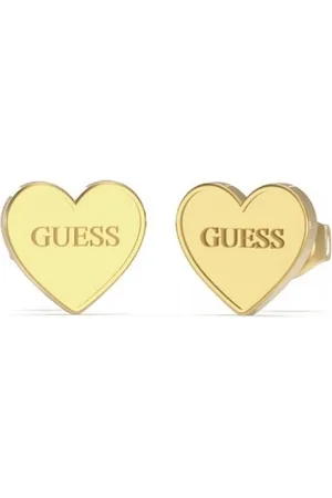 Guess Slušivé pozlacené náušnice Srdce JUBE02171JWYGT/U