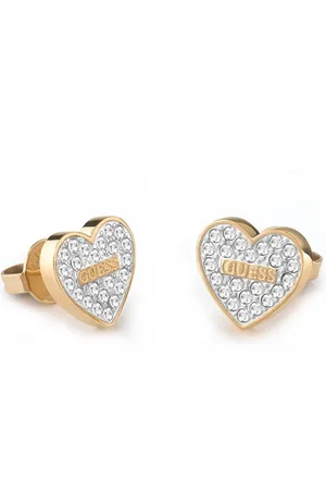 Guess Romantické pozlacené náušnice s krystaly Studs Party JUBE02173JWYGT/U
