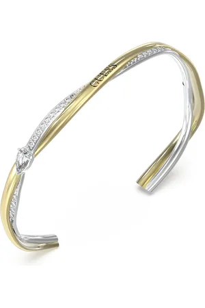 Guess Pevný bicolor náramek se zirkony Twist JUBB05069JWYGRH 5,5 cm