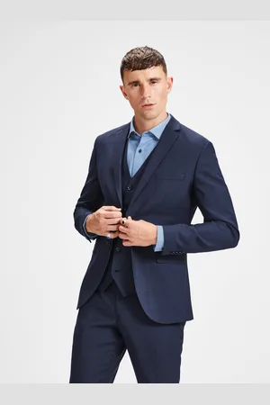 JACK & JONES Tmavě modré oblekové sako s příměsí vlny Laris