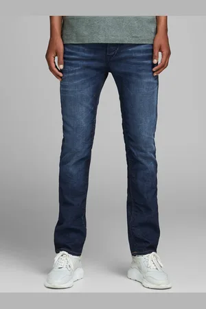 JACK & JONES Tmavě modré slim fit džíny Tim