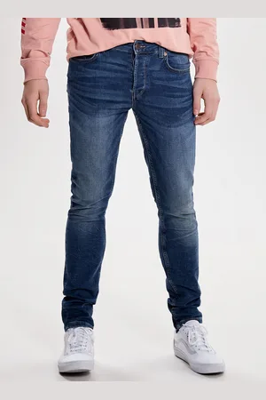 Only & Sons Modré slim džíny s vyšisovaným efektem Loom