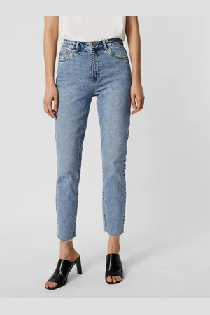 VERO MODA Modré zkrácené straight fit džíny Brenda