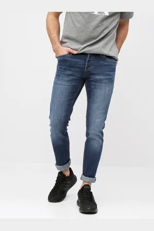JACK & JONES Modré slim fit džíny Glenn