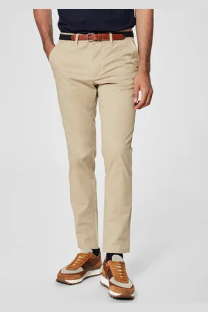 SELECTED Béžové slim fit chino kalhoty Homme Yard
