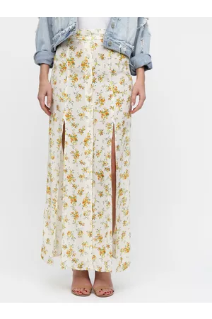 Miss Selfridge Květovaná maxi sukně s rozparky