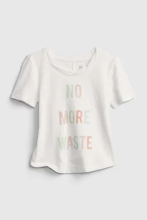GAP Bílé holčičí dětské tričko gen good graphic t-shirt