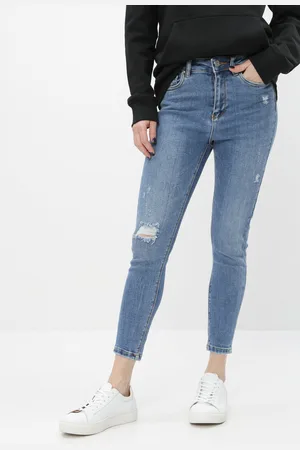 ONLY Modré zkrácené skinny fit džíny Mila