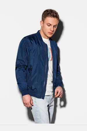 Ombre Clothing Pánská jarní bomber bunda C439 - námořnická