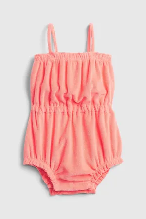 GAP Oranžový holčičí baby overal bubble one-piece