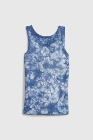 GAP Modré holčičí dětské tílko lace trim tank top